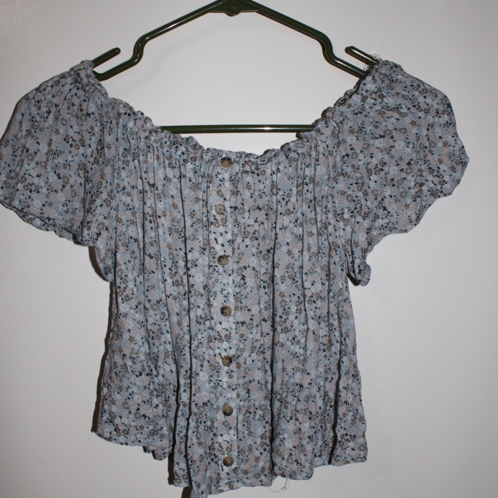 Floral off the shoulder crop